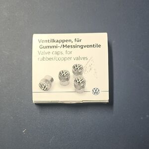 Volkswagen Silver Valve Caps Set New Part# 000-071-215-D